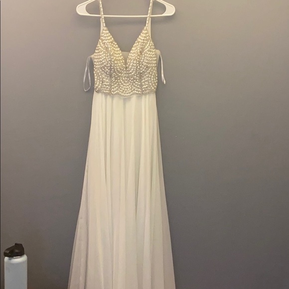 White Beaded Prom Dress - Picture 1 of 4
